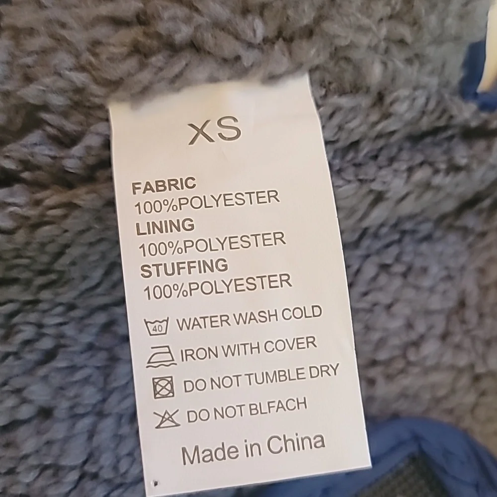 PPET Navy Blue Waterproof Winter Coat with Two Way Zippered Harness Hole,Size XS